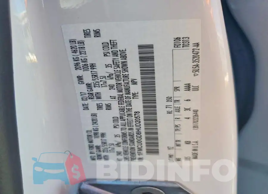 1FMCU0GD8HUD20578 Photo# 12