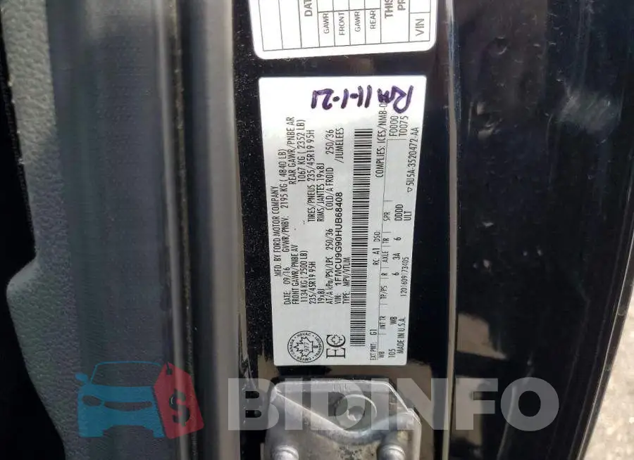 1FMCU9G90HUB68408 Photo# 13