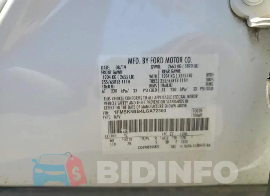 1FMSK8BB4LGA72360 Photo# 13