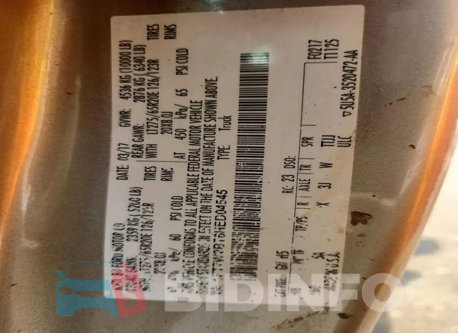 1FT7W2BT6HED04545 Photo# 12
