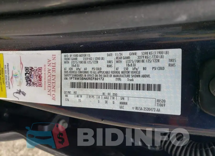 1FT8W3BN6REF80172 Photo# 12