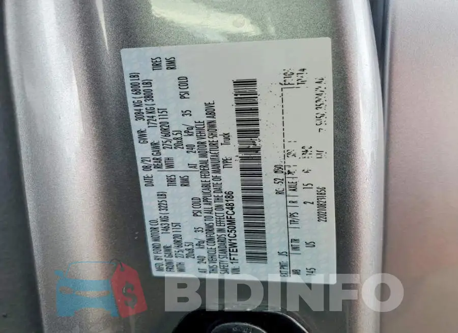 1FTEW1C50MFC48186 Photo# 13