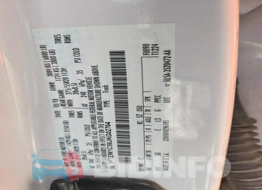 1FTEW1C56JKG02764 Photo# 12