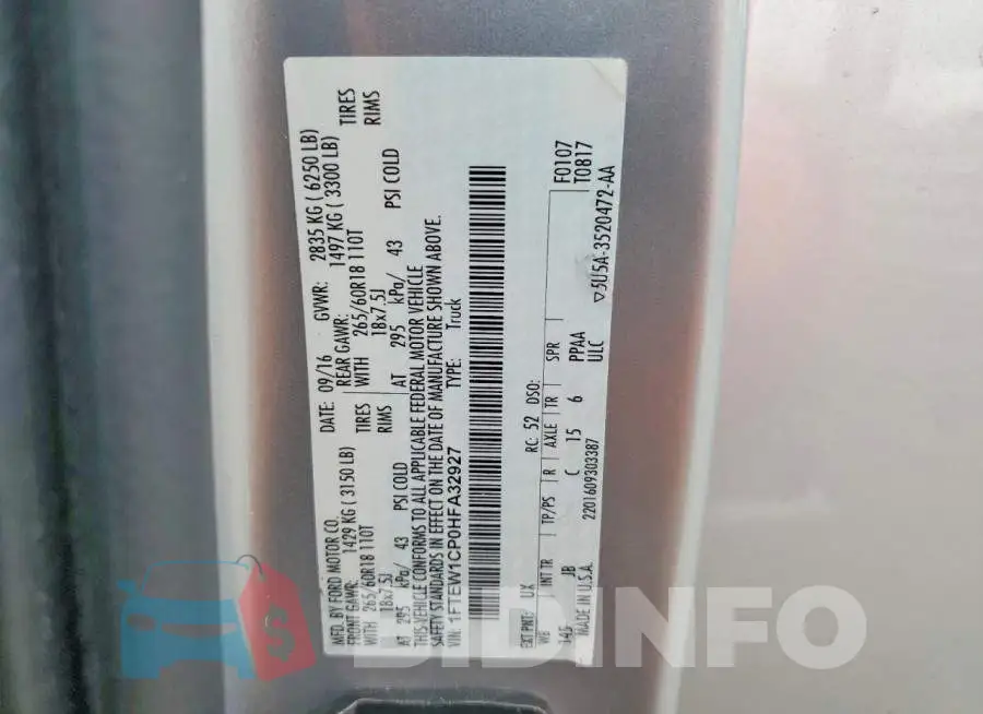1FTEW1CP0HFA32927 Photo# 12