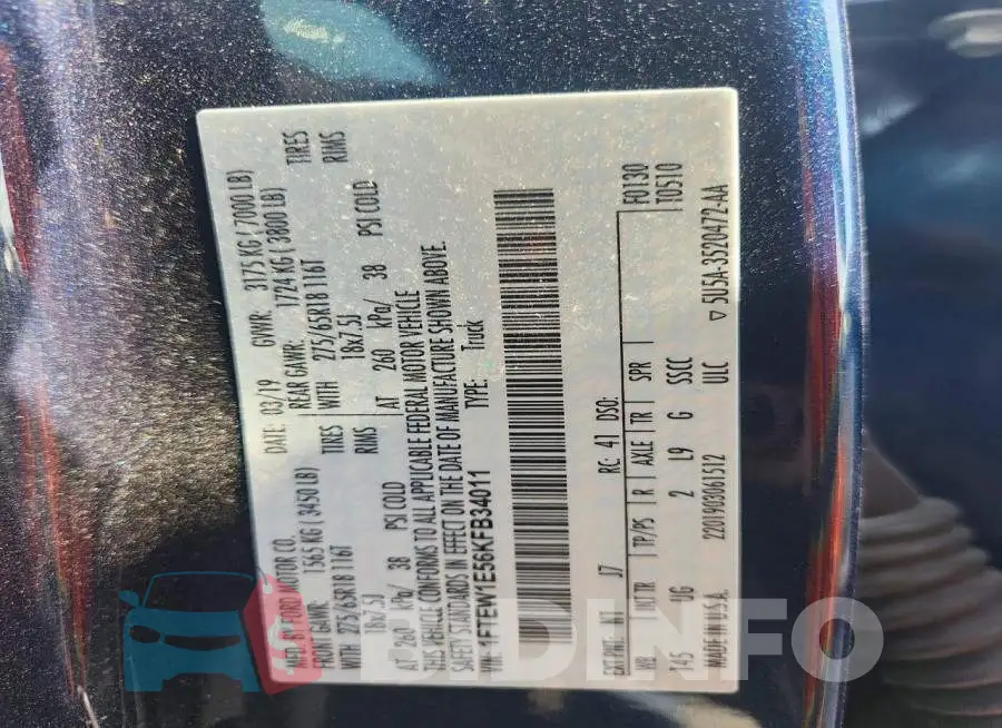 1FTEW1E56KFB34011 Photo# 12