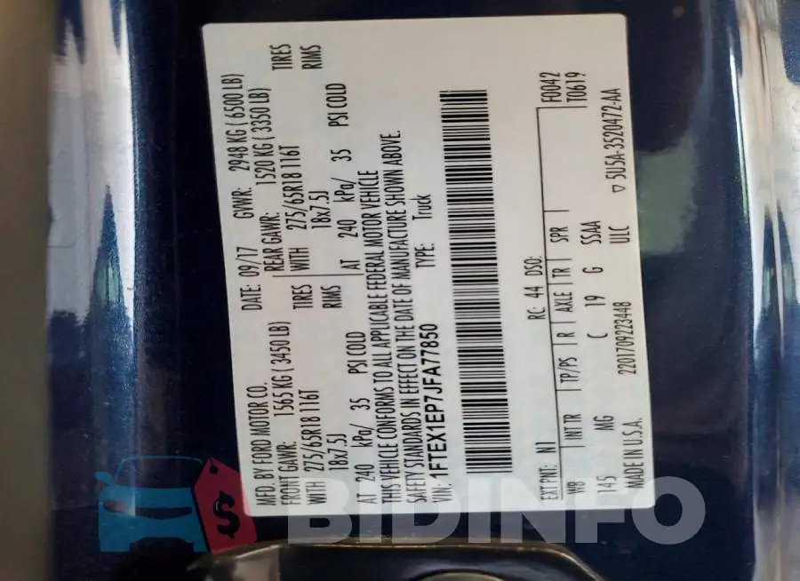 1FTEX1EP7JFA77850 Photo# 11