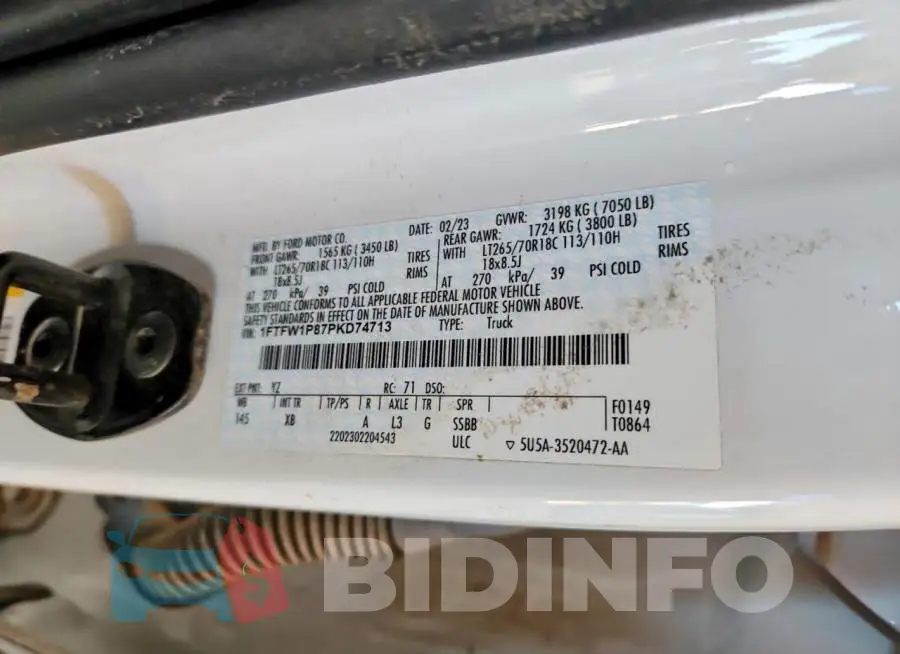 1FTFW1P87PKD74713 Photo# 12