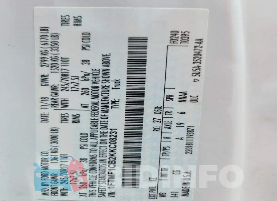 1FTMF1CB2KKC08231 Photo# 12