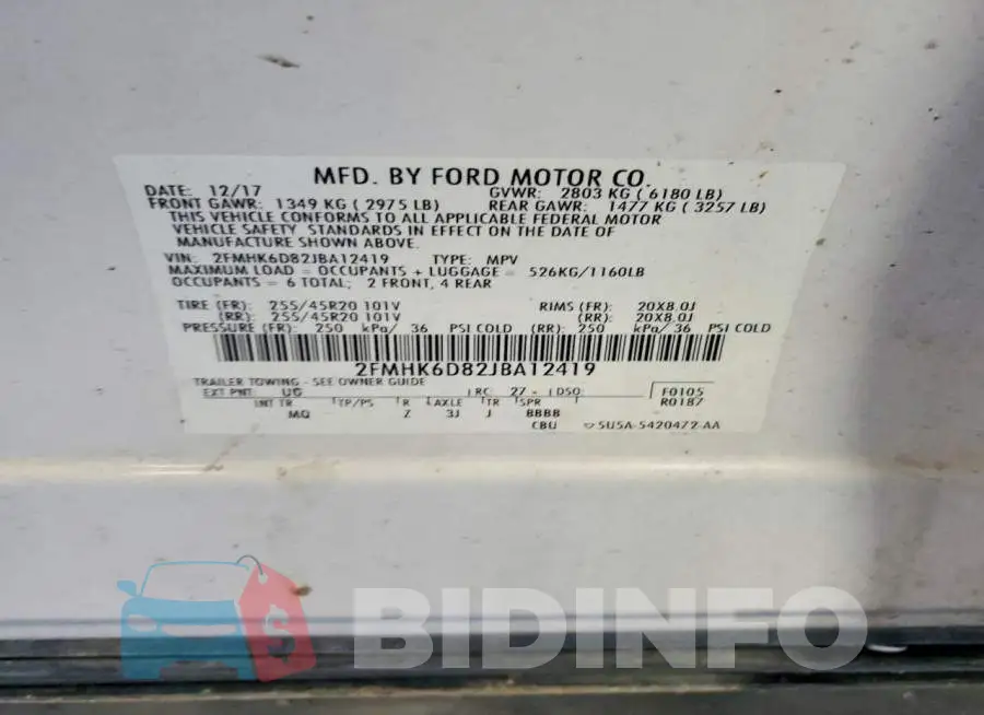 2FMHK6D82JBA12419 Photo# 13
