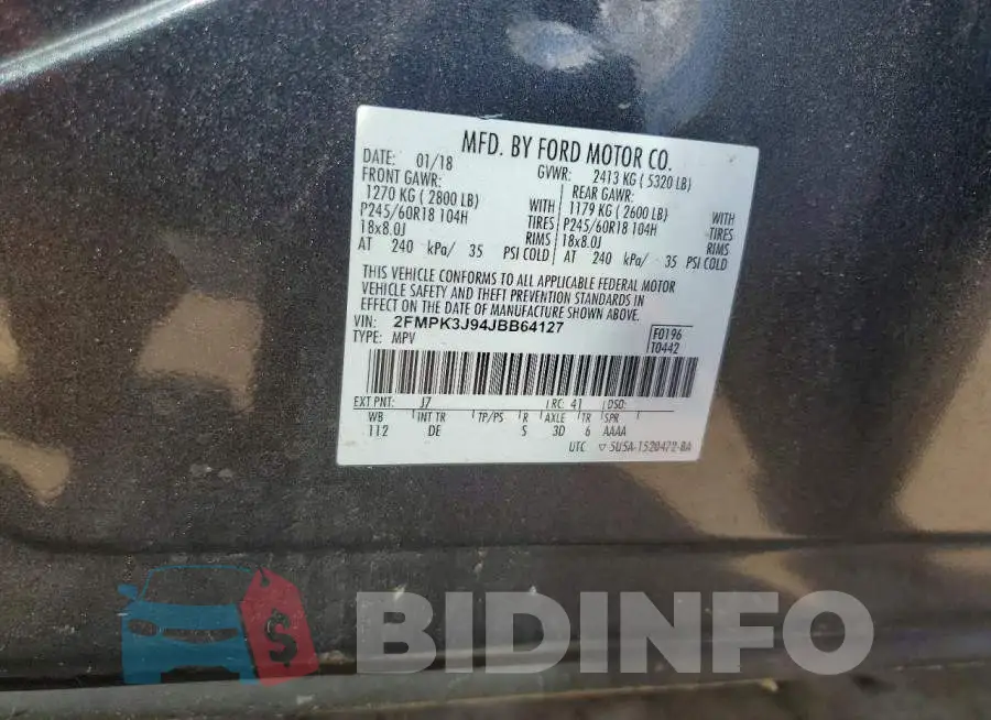 2FMPK3J94JBB64127 Photo# 13