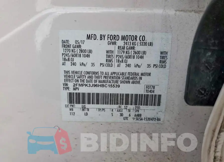 2FMPK3J96HBC15539 Photo# 14