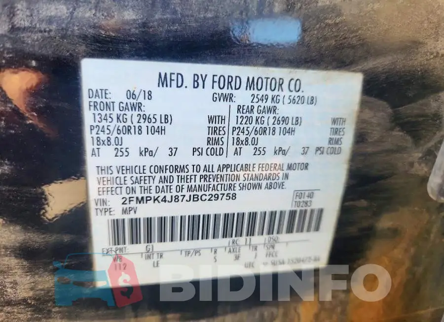 2FMPK4J87JBC29758 Photo# 12