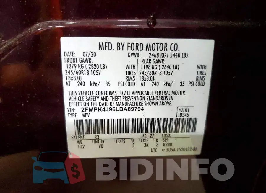 2FMPK4J96LBA89794 Photo# 13