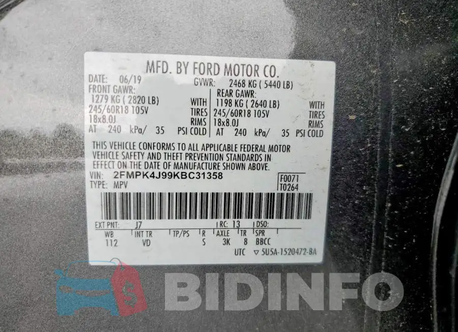 2FMPK4J99KBC31358 Photo# 13