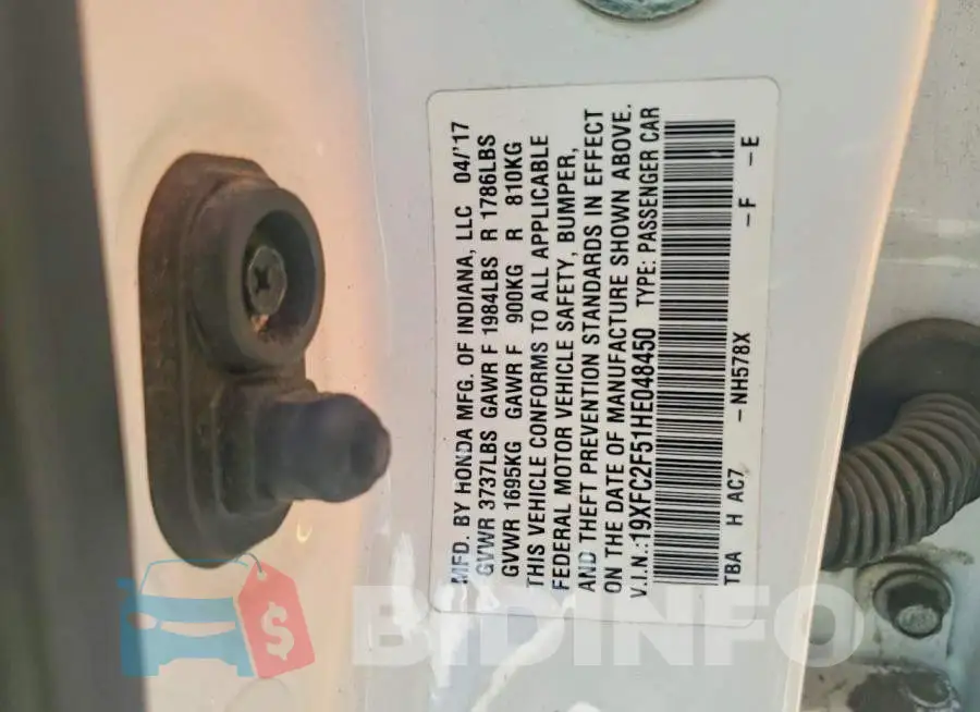 19XFC2F51HE048450 Photo# 13