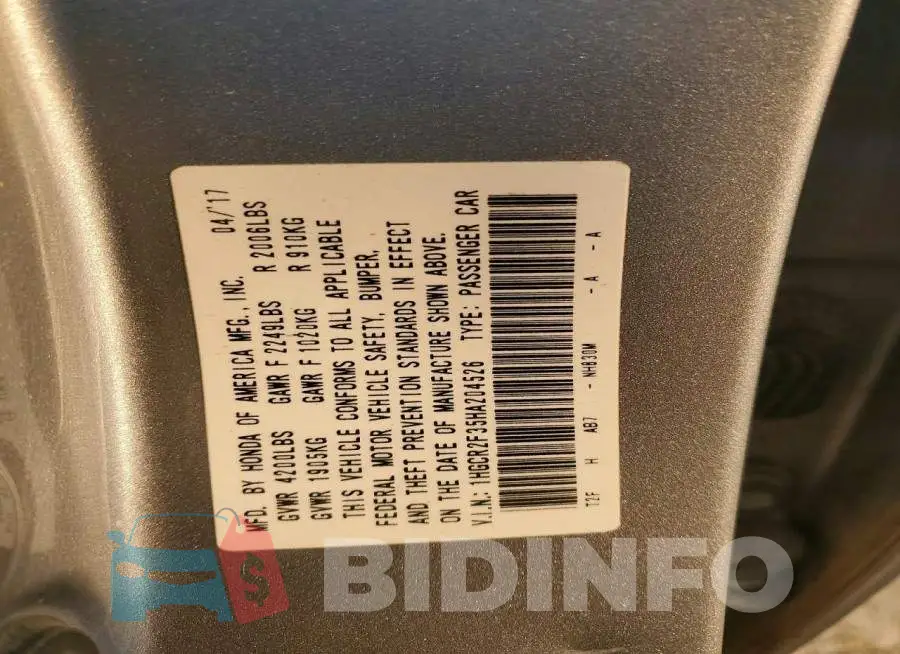 1HGCR2F35HA204526 Photo# 12