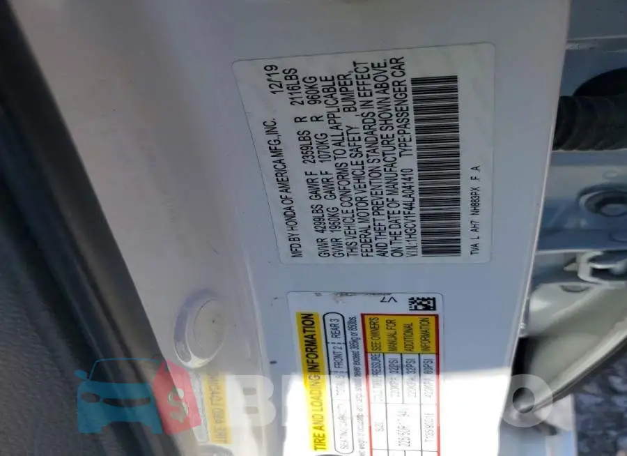 1HGCV1F44LA041410 Photo# 12