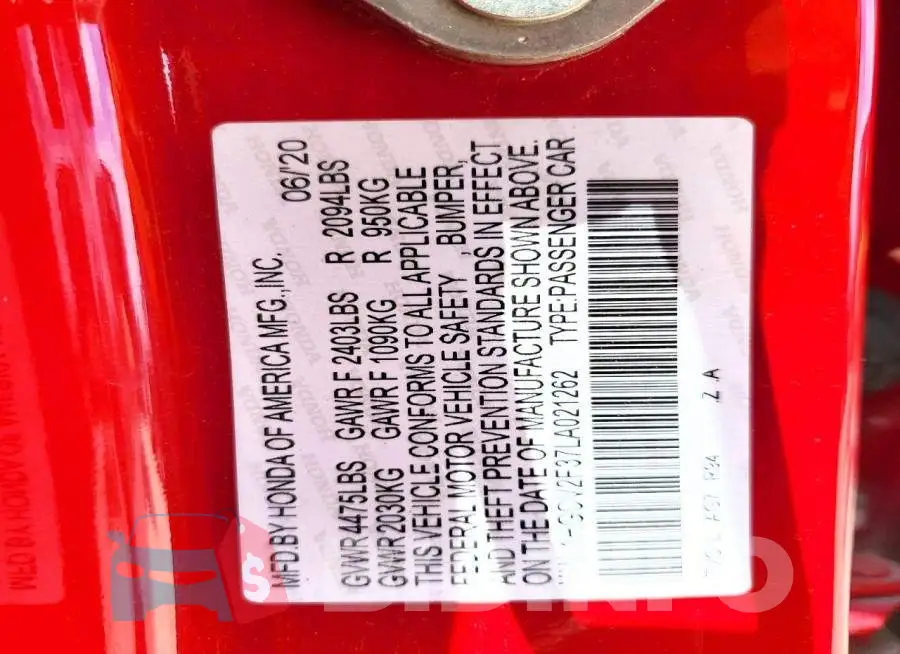 1HGCV2F37LA021262 Photo# 12