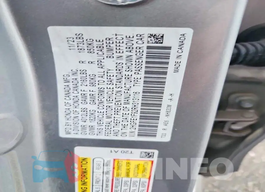 2HGFE1F92RH313116 Photo# 12
