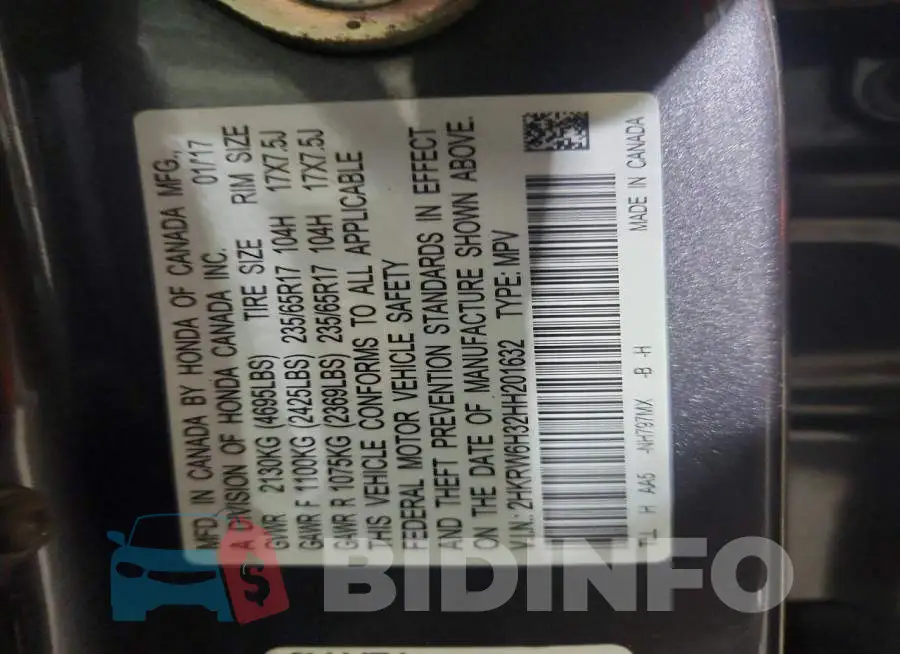 2HKRW6H32HH201632 Photo# 13