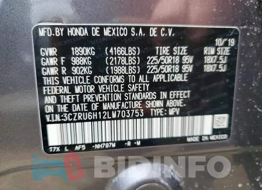 3CZRU6H12LM703753 Photo# 13