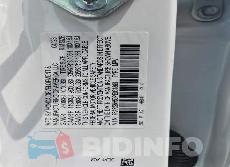 7FARS6H50PE031866 Photo# 12