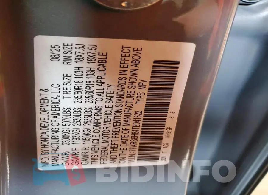 7FARS6H84TE041322 Photo# 13