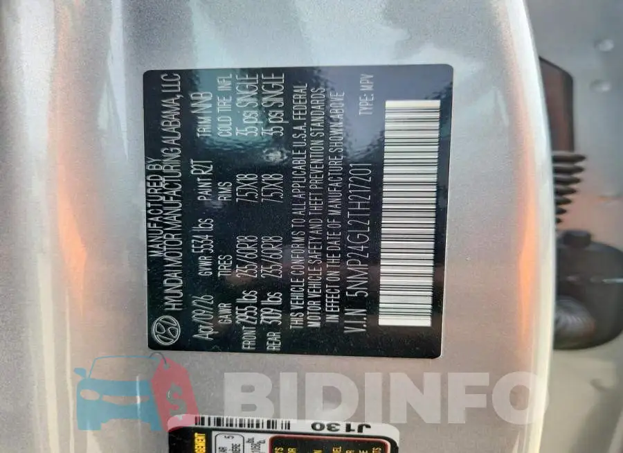 5NMP24GL2TH217201 Photo# 14
