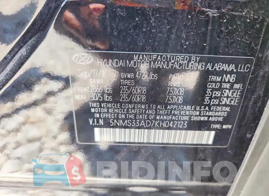 5NMS33AD7KH042123 Photo# 13