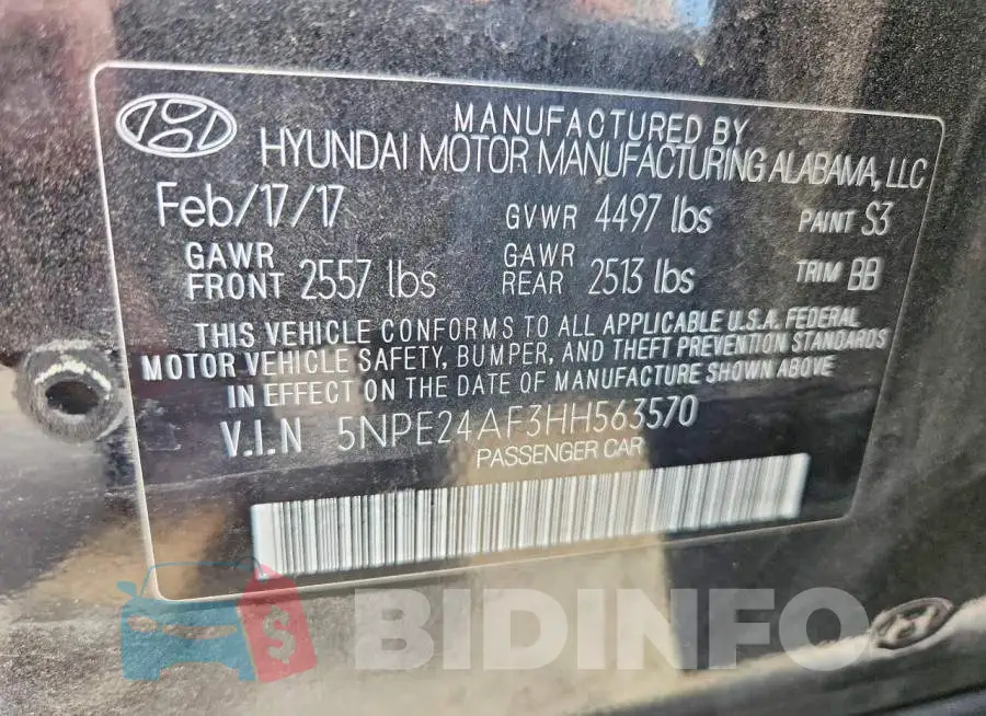 5NPE24AF3HH563570 Photo# 13