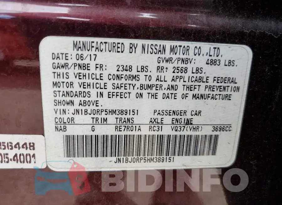 JN1BJ0RP5HM389151 Photo# 13
