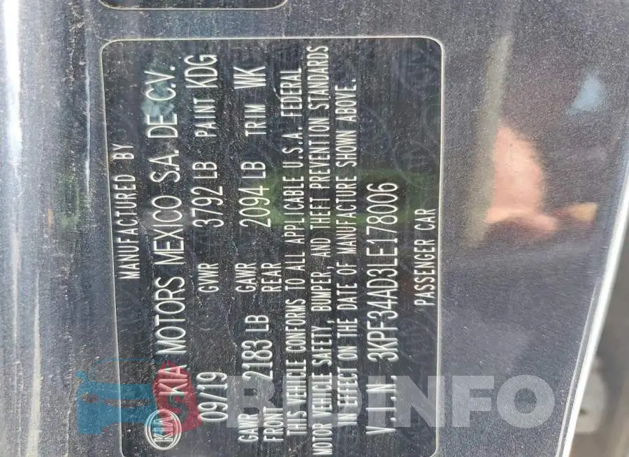 3KPF34AD3LE178006 Photo# 12