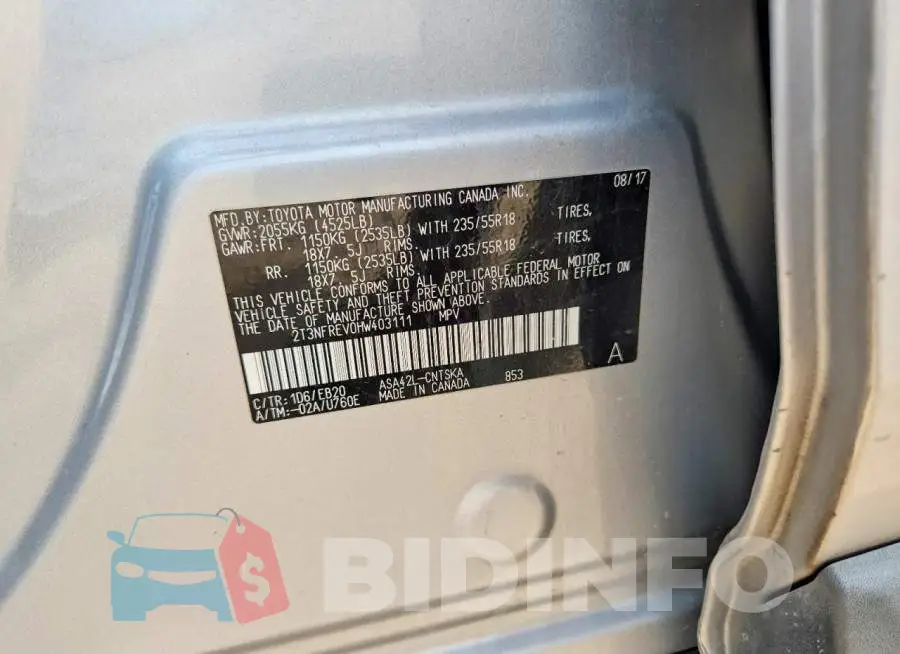 2T3NFREV0HW403111 Photo# 12