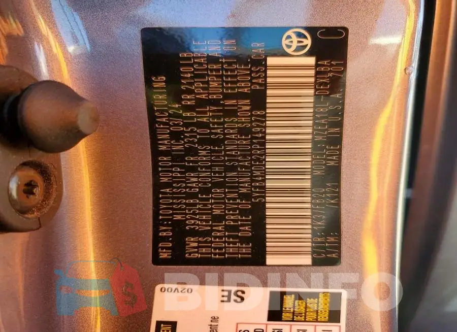 5YFB4MDE2RP149278 Photo# 13