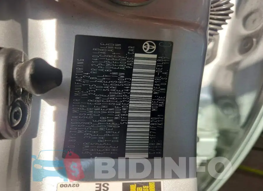 5YFB4MDE2SP244073 Photo# 12