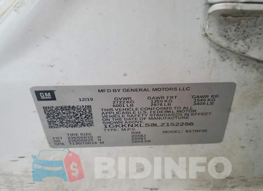 1GKKNXLS8LZ152256 Photo# 13