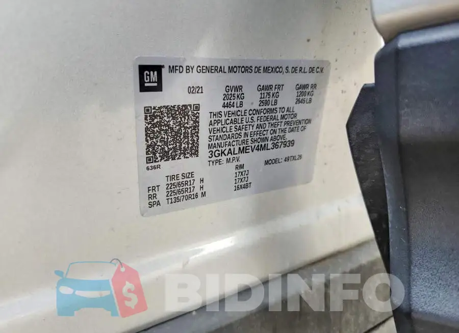 3GKALMEV4ML367939 Photo# 12