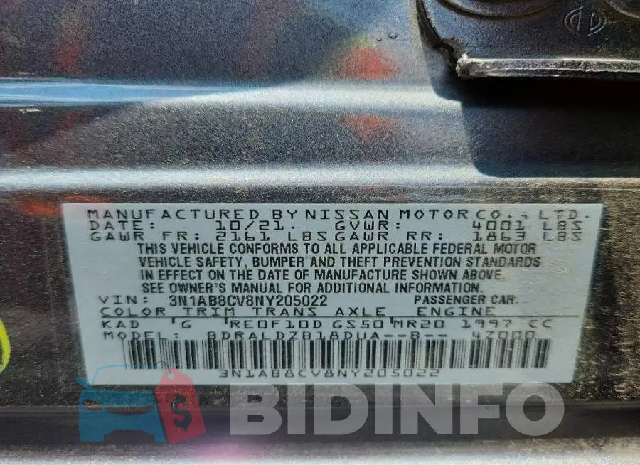 3N1AB8CV8NY205022 Photo# 13