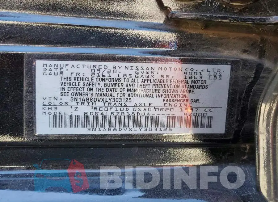3N1AB8DVXLY303125 Photo# 12
