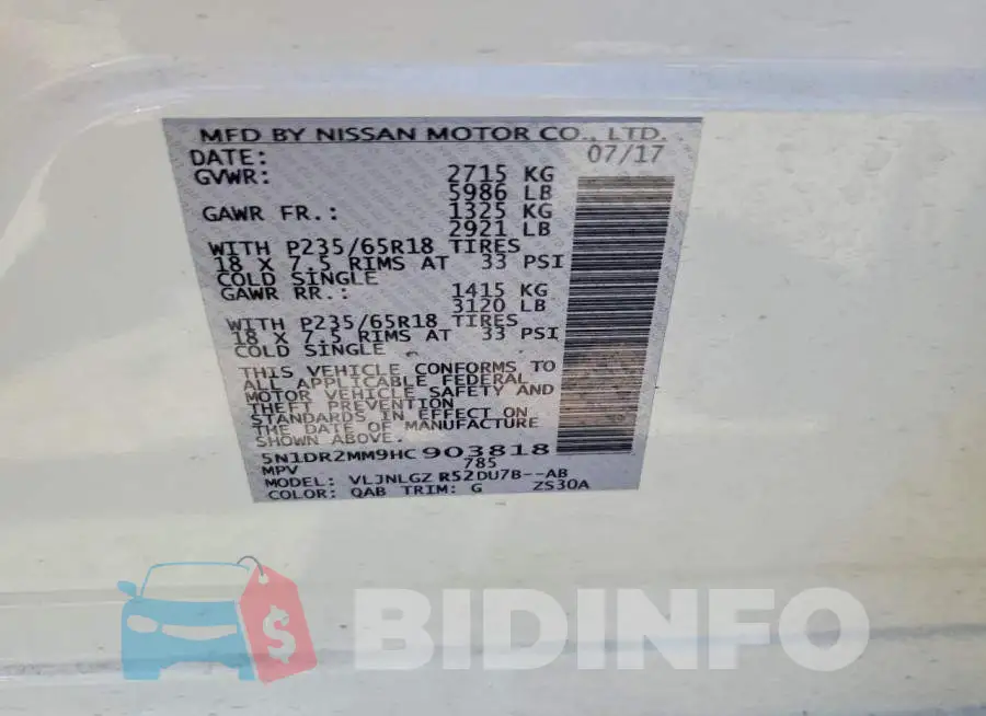 5N1DR2MM9HC903818 Photo# 14