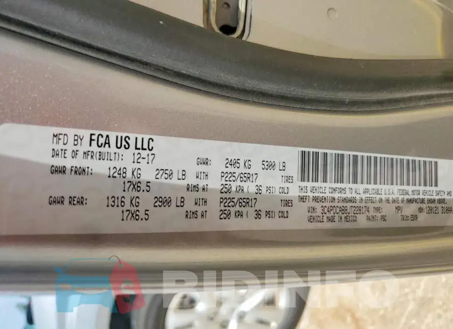 3C4PDCAB8JT228174 Photo# 13