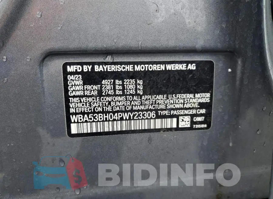 WBA53BH04PWY23306 Photo# 12