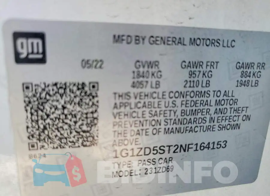 1G1ZD5ST2NF164153 Photo# 12
