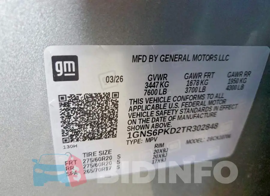 1GNS6PKD2TR302848 Photo# 14