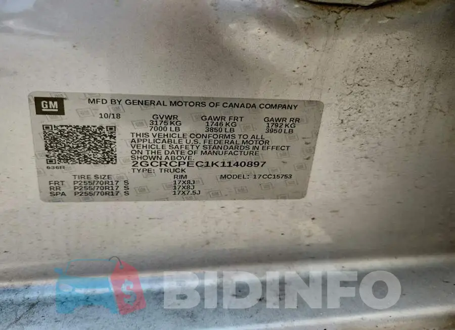 2GCRCPEC1K1140897 Photo# 12