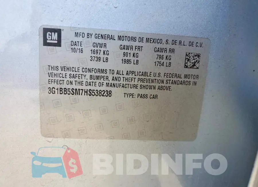 3G1BB5SM7HS538238 Photo# 12