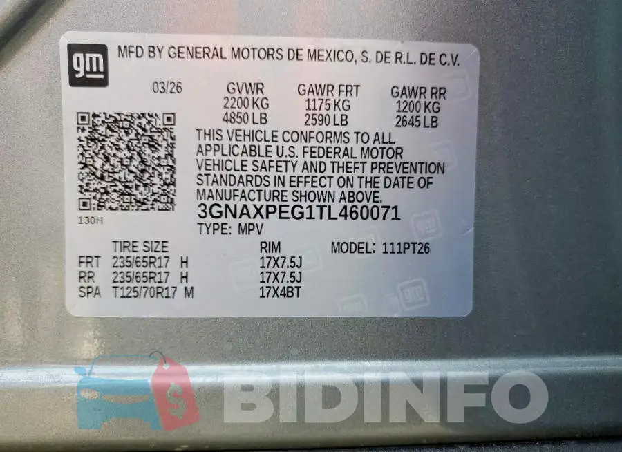 3GNAXPEG1TL460071 Photo# 13