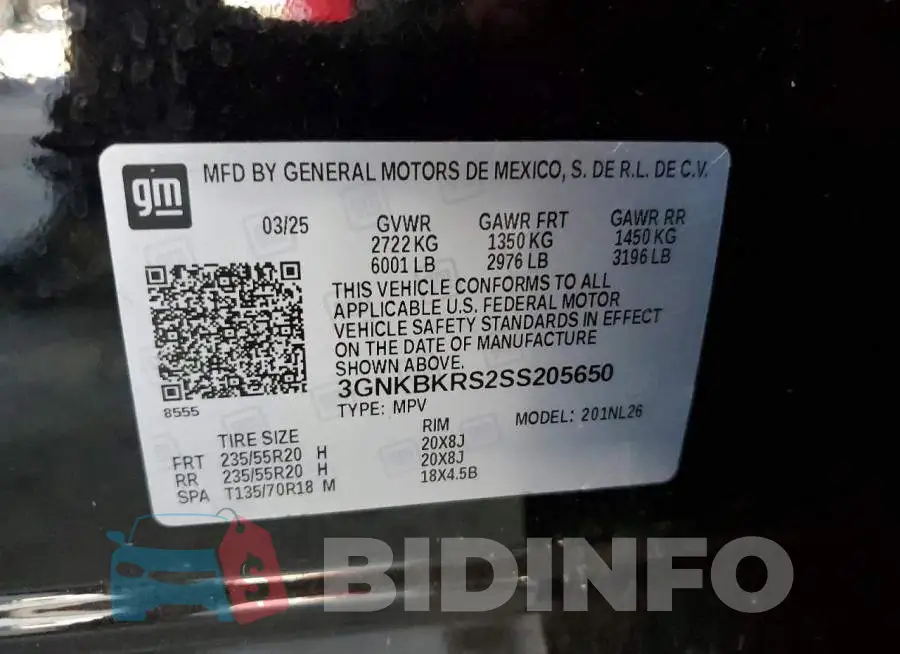 3GNKBKRS2SS205650 Photo# 13