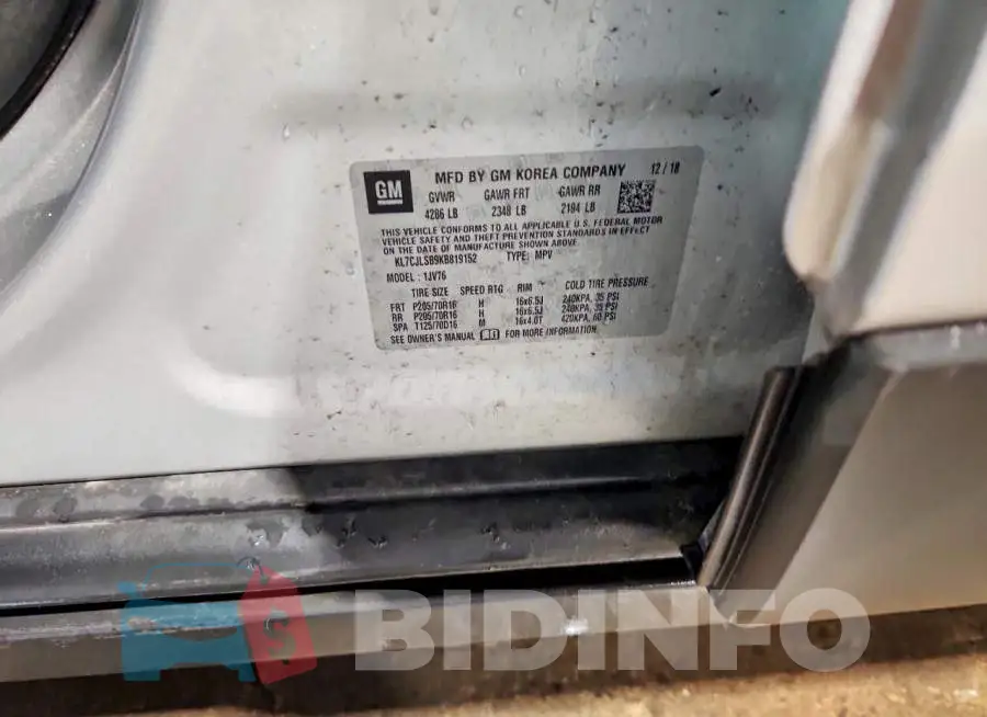 KL7CJLSB9KB819152 Photo# 12