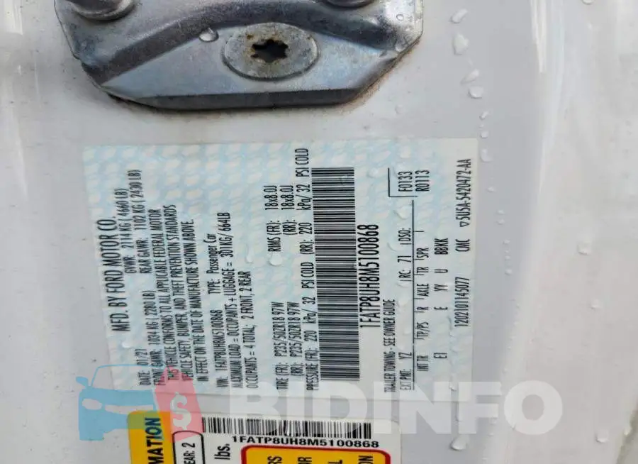 1FATP8UH8M5100868 Photo# 12